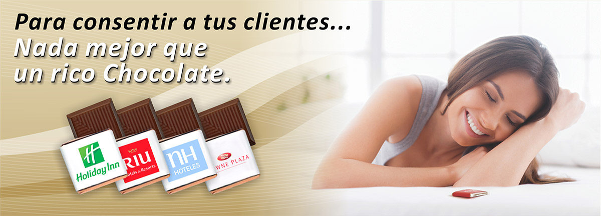 Chocolates promocionales.