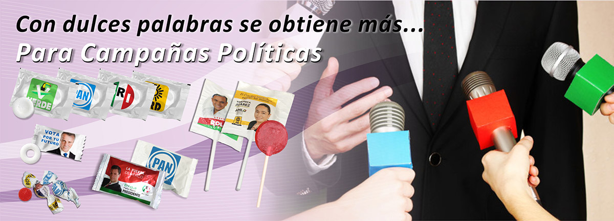 Dulces publicitarios para campañas políticas.