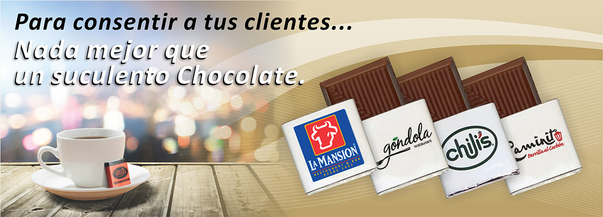 Chocolates promocionales.